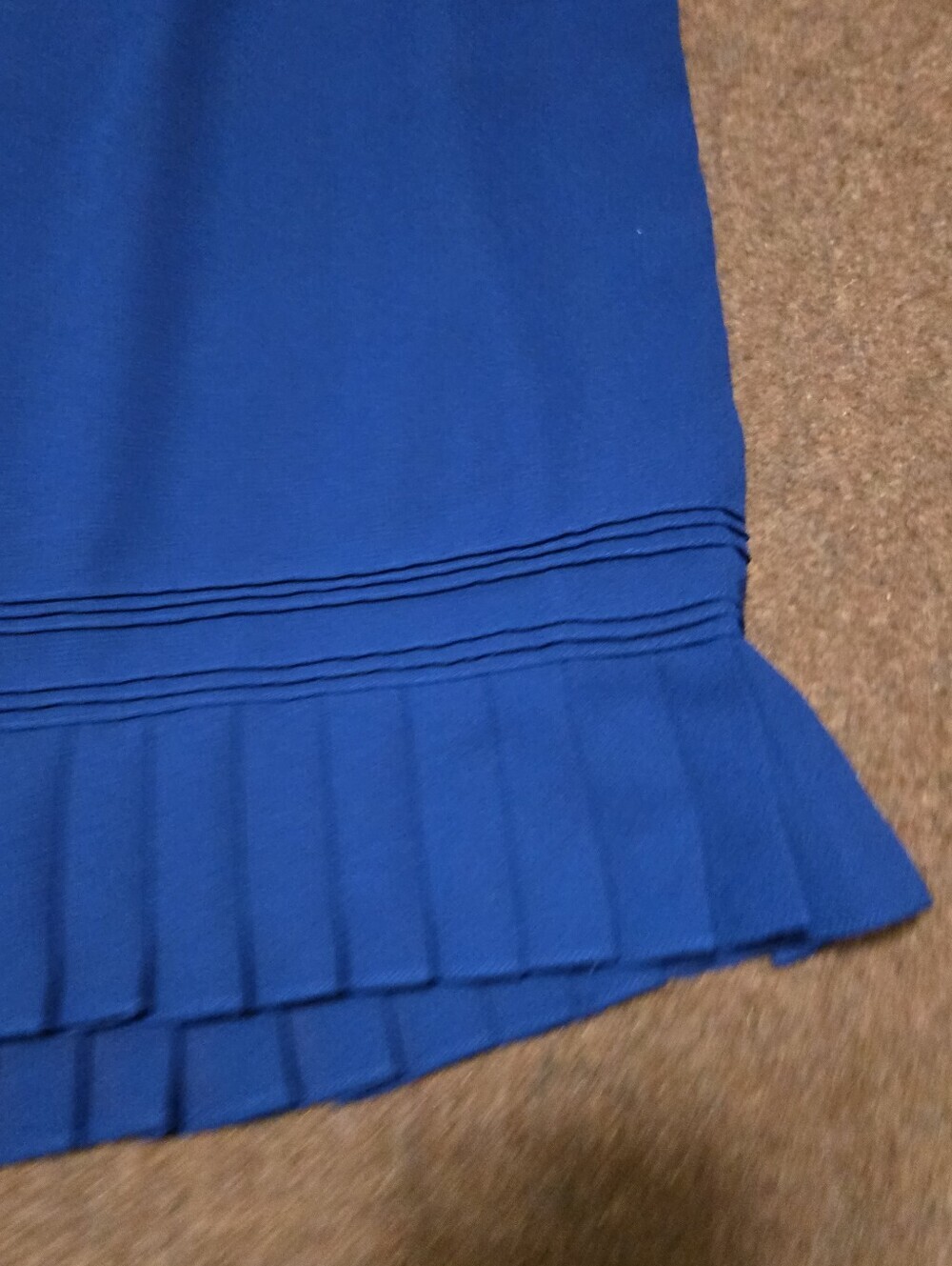 Royal Blue Skirt Missing Brand Tag Pleated Hem Size 16 Very Good Quality Lined - Picture 2 of 8